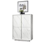 Buffet 4 portes collection colomarmo coloris blanc effet marbre idal dans votre salon ou salle  manger ...