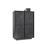 Argentier 4 portes collection colomarmo coloris noir effet marbre idal dans votre salon ou salle  manger ...