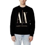 Pull molleton homme - armani exchange - noir - manches longues - col arrondi