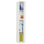 Armoire 1 porte meuble de rangement coloris blanc - hauteur 180 x longueur 40 x profondeur 35 cm