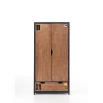 Armoire - swithome - alex - 2 portes - bois massif - style industriel