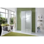 Armoire 2 portes battantes + miroir - blanc brillant - l 91 x p 56 x h 199 cm - trio