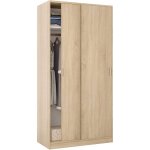 Armoire de 2 portes coulissantes d�cor ch�ne canadien - l 100 cm x h 200 x p 50 cm