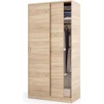 Armoire avec 2 portes coulissantes dcor chne canadien - dim : l 100 cm x h 200 x p 50 cm