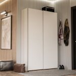 Armoire 2 portes coulissantes multifonction - blanc mat - l120 x p416 x h1905 cm - ozzula Armoire 2 portes coulissantes multifonction - blanc mat - l120 x p416 x h1905 cm - ozzula