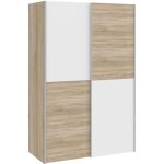 Armoire 2 portes coulissantes - panneaux de particules - blanc mat et d�cor ch�ne - l 120 x p 612 x h ...