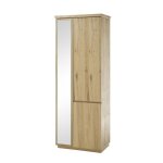 Armoire avec 3 portes coloris ch�ne - longueur 75 x hauteur 195 x profondeur 41 cm