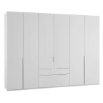 Armoire 6 portes 2 tiroirs wilma 270 cm blanche