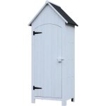 Outsunny - armoire abri de jardin - bois de sapin - 775x542x1795cm - blanc