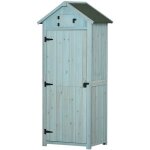 Armoire abri de jardin - outsunny - remise  outils - 3 tagres - toit pente bitum - bleu