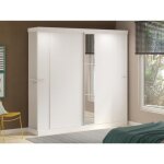 Armoire 2 portes coulissantes - avec miroir - l231cm - coloris : blanc - adalrik ii Armoire 2 portes coulissantes - avec miroir - l231cm - coloris : blanc - adalrik ii