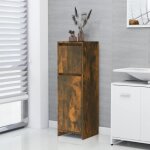 Armoire de bain - non spcifi - 30x30x95 cm - chne fum - bois dingnierie - design contemporain
