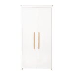 Armoire bb 2 portes roba - lilo - armoire de rangement  3 compartiments et penderie - blanc - poignes ...