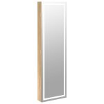 Armoire  bijoux avec miroir et clairage led mural - salutuya - bd7663