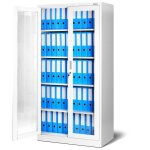 Armoire de bureau c012 armoire mtallique de rangement vitrine 4 tagres acier verrouillable (blanc) ...