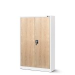 Armoire de bureau m�tallique c001k 3 etag�res t�le dacier portes battantes 140 cm x 90 cm x 40 cm (blanc ...