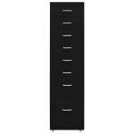 Armoire de bureau - ovonni - classeur mobile noir 28x41x109 cm - 8 tiroirs - m�tal