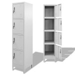 Armoire � casiers avec 4 compartiments - ovonni - contemporain - gris - 38 x 45 x 180 cm