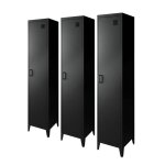 Armoire chambre enfant en acier noir. 4 espaces de rangement. casier. l 38 x p 38 x h 180 cm