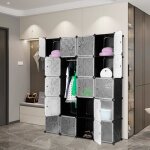 Armoire de chambre en plastique yipeema - homewell - 20 cabines - noir - 147x37x183 cm