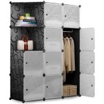 Armoire de chambre rangement 10 + 2 cubes inlife armoire portable diy modulaire en plastique