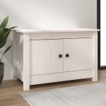 Armoire  chaussures - blanc - bois de pin massif - 2 portes - 70x38x455 cm - meuble dentre