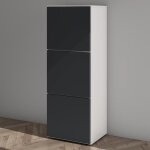 Armoire � chaussures commode � chaussures entr�e mai & mai blanc mat + gris noir mat 45x36x120 cm ach2 ...