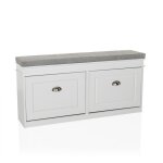 Armoire � chaussures - hjh living - estha i - blanc / gris - mdf laqu�