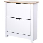 Homcom - meuble � chaussures - bois - 72x26x80cm - blanc bois naturel