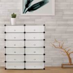 Armoire  chaussures en plastique 12 cubes - tagre  chaussures - rangement pour chaussures - 95 * ...