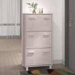 Armoire  chaussures - vidaxl - hamar - bois de pin massif - 3 tiroirs - blanc