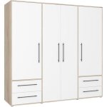 Armoire - ch�ne sonoma / blanc mat - 4 portes battantes - l2059 x p588 x h200 - mokkaris