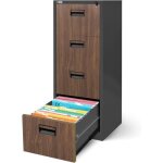 Armoire classeur pour dossiers avec 4 tiroirs armoire de bureau metallique 132 cm x 46 cm x 62 cm (anthracite ...