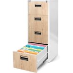 Armoire classeur pour dossiers avec 4 tiroirs armoire de bureau metallique 132 cm x 46 cm x 62 cm (blanc ...