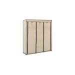 Armoire avec compartiments et barres - vidaxl - cr�me - 150x45x175 cm - tissu