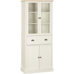 Buffet de cuisine - homcom - meuble rangement armoire 4 portes dont 2 vitr�es 1 tiroir - bois - hauteur ...