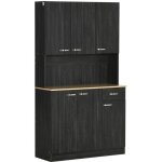 Homcom - armoire de cuisine - panneaux de particules - 101x39x180cm - noir
