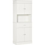Homcom - armoire de cuisine - panneaux de particules - 74. 3x39. 4x183cm - blanc