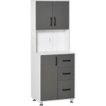 Homcom - buffet - bois - 60x40x160cm - gris