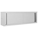 Armoire de cuisine avec portes coulissantes 150x40x50 cm inox - xic