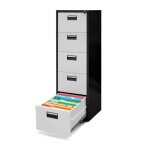 Armoire pour dossiers suspendus mtallique avec 5 tiroirs revtement en poudre tle dacier 162 cm x 46 ...