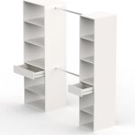 Armoire dressing coloris blanc - hauteur 200 x longueur 200 x profondeur 50 cm