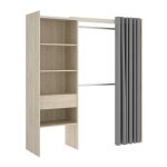 Armoire dressing extensible en panneau de particules coloris chêne naturel - longueur 110 - 160 x profondeur ... Armoire dressing extensible en panneau de particules coloris chêne naturel - longueur 110 - 160 x profondeur ...