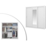 Armoire avec miroir roxane - 3 portes coulissantes - l. 220 cm - blanc Armoire avec miroir roxane - 3 portes coulissantes - l. 220 cm - blanc