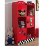 Armoire enfant rouge - paris prix - 2 portes - hauteur 133 cm - matire bois