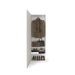 Armoire dentre 1 porte avec miroir collection kubrick coloris blanc laqu brillant