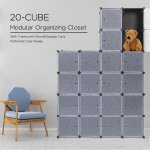 Armoires etagres plastiques - penderie plastiques - meuble rangement 20 cubes - 184cm * 37cm * 147cm ...
