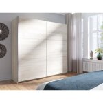 Armoire garde robe arsala sonoma 200 cm deux portes coulissantes. dressing complet penderie et tagres. ...
