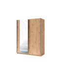 Armoire 2 portes coulissantes avec miroir - collection gozu - coloris chêne artisan - 150 x 198 x 62 ... Armoire 2 portes coulissantes avec miroir - collection gozu - coloris chêne artisan - 150 x 198 x 62 ...