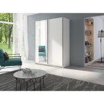 Armoire gozu 2 portes coulissantes avec miroir - coloris blanc - 150 x 198 x 62 cm Armoire gozu 2 portes coulissantes avec miroir - coloris blanc - 150 x 198 x 62 cm